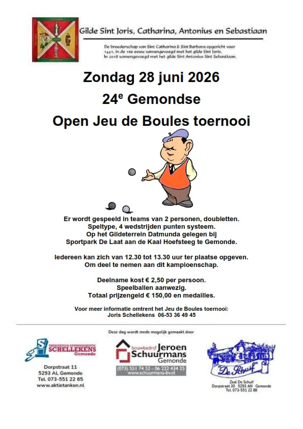 zondag 28 Juni 2026 24e Gemondse Open Jeu de Boules toernooi - 1499